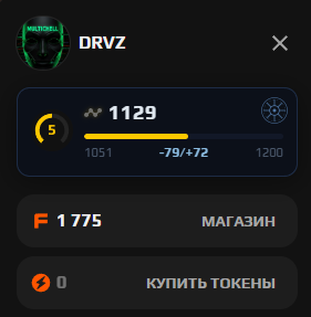 Popup профиля Faceit